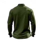 economico Polo classica da uomo-Per uomo Magliette Polo a Nido d'Ape Polo Vacanza Streetwear Zip a un quarto Manica Lunga Moda Essenziale Tinta unica Jacquard Primavera Autunno Vestibilità regolare Nero Bianco Vino Verde militare
