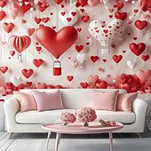 cheap Wall Tapestries-Valentine's Day Tapestry Banners Blanket Rose Love Heart Cute Romantic 3D Party Living Room Shooting Backgrounds Marriage Proposal Decoration Home Decor
