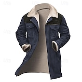 Χαμηλού Κόστους Ψεύτικα σουέτ μπουφάν-Ανδρικά Χειμωνιάτικα μπουφάν Μπουφάν fleece Casual Jacket Διακοπές Καθημερινά Διατηρείτε Ζεστό Τσέπη Φλις Φθινόπωρο Χειμώνας Συνδυασμός Χρωμάτων Μοντέρνα Κομψό στυλ street Πέτο Μακρύ