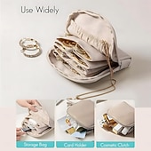 levne Skladování šperků-cestovní pouzdro na šperky, malá luxusní velkokapacitní úložná taška se střapci, dárkové tašky pro ženy, kapsičky se zipem, sametový úložný sáček na šperky na náramky, prsteny, náušnice