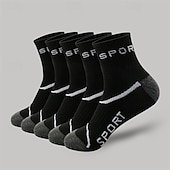 abordables calcetines de hombre-Hombre 10 pares Calcetín Calcetines para correr Calcetines informales Negro Blanco Color Bloque de color Texto Exterior Vacaciones Ropa Cotidiana Medio Primavera Otoño Moda Ropa de calle