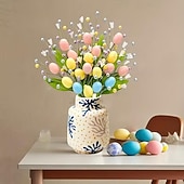 levne velikonoční-3 ks umělých velikonočních květin s měkkými vejci a bobulemi, neelektrický jarní sběrač květin pro domácí vázy a dekorace stolů