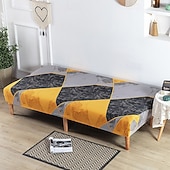 abordables Couverture du canapé Futon-Housse de canapé-lit extensible en tissu imprimé, disponible en 3 tailles différentes, housse de canapé sans accoudoirs, housse de banc élastique, protection décorative pour le Nouvel An, décoration