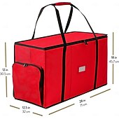 billiga Julförvaring-allt-i-ett förvaringslåda för julgranskulor &amp;dekorationsbehållare - lättåtkomliga, avtagbara brickor, rymmer 73 ornament - justerbart utdrag för figurer och fickor för dekoration - svart