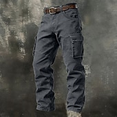 Χαμηλού Κόστους Στρατιωτικά παντελόνια-Ανδρικά Παντελόνια με τσέπες Παντελόνι Cargo Σορτσάκια Pantaloni de Drumeție Πολλαπλή τσέπη Ισιο πόδι Σκέτο Φοριέται Ύγρανση Πλήρες μήκος Καθημερινά ΕΞΩΤΕΡΙΚΟΥ ΧΩΡΟΥ Κατασκήνωση &amp; Πεζοπορία