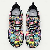 preiswerte Männer Schuhe-Herren Mardi Gras Bunte Totenkopf Sneaker – Künstlerisches Totenkopf-Design mit lebendigen Farben Ideal für Karneval Tanzpartys und festliche Feiern