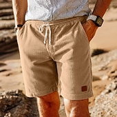 economico Pantaloncini casual-Per uomo Shorts Pantaloncini Estivi Shorts da Spiaggia Pantaloncini casual Pantaloncini di velluto a coste Coulisse Elastico in vita Tinta unica Comodità Traspirante Corto Quotidiano All'aperto Ferie