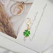  12PCS St. Patrick's Day Green Shamrock Alloy Keychains with Lobster Clasp, Essential Party Favors for Graduation, Wedding, and Holiday Decorations