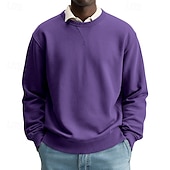 voordelige Basis Sweatshirts-Voor heren Sweatshirt Stoppen Wit Strakke ronde hals Opstaande boord Effen Casual Dagelijks Sport &amp; Outdoor Streetwear Sportkleding Basic Herfst Winter Kleding Hoodies Sweatshirts Lange mouw