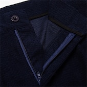 halpa Löysä-Miesten Housut Puvunhousut Vohveli housut Edessä tasku Suora jalka Yhtenäinen väri Raita Mukavuus Täyspitkä Päivittäin liiketoiminta Pyhäpäivä Muoti Tyylikästä ja modernia Musta Laivaston sininen