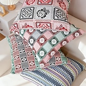 billiga Kasta kuddar, skär och omslag-modern minimalistisk kudde, färgglatt rutigt kuddfodral för sovrum, vardagsrum, soffa, dekorativt örngott, snygg heminredningsdetalj