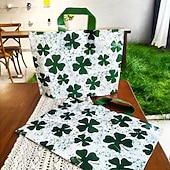 Недорогие День Святого Патрика-50 шт. подарочных пакетов ко Дню Святого Патрика пакеты на тему трилистник многоразовые сумки для одежды покупок Дня Святого Валентина Дня Богинь Дня Матери утолщённые зелёные сумки