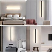 preiswerte Indoor-Wandleuchten-Ultradünne Up- und Down-LED-Wandleuchten, Einzelinstallation von zwei schwarzen LED-Wandleuchten, moderne Wandleuchte, Innenwandleuchte, Wanddekoration, AC110 V, AC220