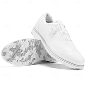 voordelige Heren Golf Schoenen-Heren golfschoenen – comfortabel wit en bordeauxrood design voor optimale prestaties en stijl op de golfbaan.