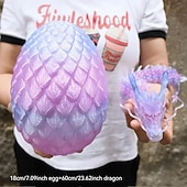 cheap Easter-Large 3D Printed Dragon with Easter Egg,Big Articulated Dragon Fidget Home Decor, Desk Pet, Christmas Birthday Gift