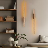economico Luci da parete-Applique da parete in travertino in stile nordico, lampada da parete lineare in pietra naturale, lampada da tavolo lunga, lampada da comodino minimalista, corridoio del soggiorno e della camera da