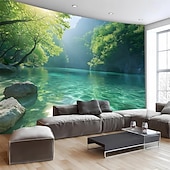 economico Arazzi da parete-arazzo Striscioni Coperta Lago 森林 3D Camera da letto Soggiorno Dormitorio Stanza per adolescenti Dormitorio universitario Portico a muro Arredamento per la casa