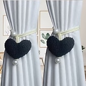 levne Event &amp; Party Supplies-1/2 ks 3D plyšové korálkové závěsy ve tvaru srdce, dekorace na zavazování, síťka proti hmyzu, spona z lana