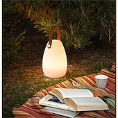 baratos Luzes e lanternas de acampamento-Recharge Colorful Portable Remote Control RGB LED Outdoor Waterproof Camping Book Lamp Atmosphere Light Party Decoration Light