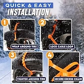cheap Heating &amp; Cooling-10/20/30pcs Universal Reusable Non-Slip Polyethylene Tire Chains – Universal Anti-Skid Snow Tire Traction Chains for Cars, SUVs &amp; Trucks, Easy Installation, Durable Emergency Winter Driving Aid