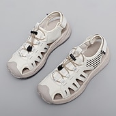 economico sandali da esterno-sandali sportivi beige da uomo: design comodo con rete traspirante, vestibilità regolabile per la spiaggia, le passeggiate e l'estate
