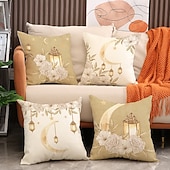 olcso Dobjon párnákat, betéteket és fedeleket-Ramadan eid díszpárnahuzat, hold &amp;olajlámpás nyomat, légáteresztő kanapépárna, fesztivál lakberendezés nappaliba és imaszobába, ünnepi kiegészítő párna