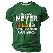  Herren Gitarre Lustiger Slang T Shirt Kurzarm T-Shirt 3D-Druck Rundhalsausschnitt Hemd Mode Täglich Täglich Straße Blau Schwarz Rote Sommer Frühling Bekleidung S M L XL XXL XXXL