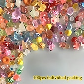 billige påske-100 stk håndlagde gjennomsiktige harpiksdyranheng til påskeeggfyll, enhjørning, kanin, hai, elefant og mer, fargerike minifigurer til festgaver, høytidsdekorasjoner, samleobjekt til hjemmet