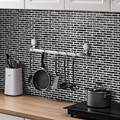 abordables Pegatinas de pared-Azulejos autoadhesivos de mármol para salpicadero, 10 hojas, para cocina, lavadero, caravana, alquiler, 12 x 12 pulgadas