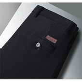 billiga Klädbyxor-Herr Långbyxor Manchesterbyxor Casual byxor Klänning Byxor Fleecefodrad Solid färg Utomhus Fullängd Dagligen Formell Grundläggande Klassisk Blå 다크 카키 Hög midja Microelastisk