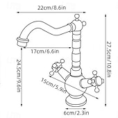 Недорогие Смесители для раковины в ванной-Ванная раковина кран - Вращающийся Хром Внешнее крепление Две ручки одно отверстиеBath Taps