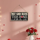 cheap Valentine's Day-Valentine's Day Minimalist Rectangular Hanging Sign with Red Heart and English Text – Lightweight Wood Wall Decor with Black Background for Room, Home, Café, Restaurant, Weddings