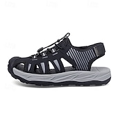 economico sandali da esterno-sandali sportivi beige da uomo: design comodo con rete traspirante, vestibilità regolabile per la spiaggia, le passeggiate e l'estate