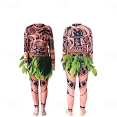 baratos Trajes Masculinos-Princesa Moana Vestidos Fatos de Corpo Trajes de casais Trajes temáticos de filmes e séries for Homens Mulheres Adulto Carnaval Dia da Criança Praia Festa Aniversário