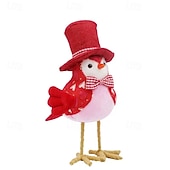 cheap Valentine's Day-Lovebird Figurines - Glam Plush Bird Statues Suitable for, Wedding, - Romantic / Decorative Ornaments with Heart Accents, Plush Bird Statues