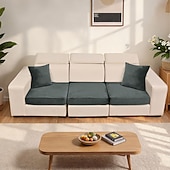 abordables Housse de fauteuil et d'accoudoir de canapé-1/2/3 housses de coussin de canapé en velours argenté élastique uni, style européen, douces et résistantes, idéales pour la décoration et la protection de votre intérieur.