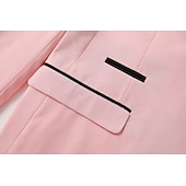  رجالي بليزر + بنطلون رسمي سترة الدعاوى عمل حفلة كوكتيل حفلة الزفاف 2 قطعتين موضة كاجوال الربيع الخريف بوليستر ألوان متناوبة جيب Buttons مريح صدر فردي سترة رياضية رمادي داكن أسود أبيض أحمر غامق