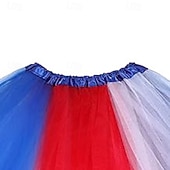  250º Aniversario de EE. UU. Disco Años 80 Enagua Tutu Debajo de la falda Disfraz Mujer Carnaval 2026 Disfraz de carnaval Mascarada Día de la Independencia 4 de julio Adultos Niños Falda