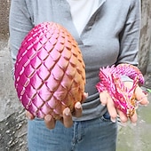 cheap Easter-Large 3D Printed Dragon with Easter Egg,Big Articulated Dragon Fidget Home Decor, Desk Pet, Christmas Birthday Gift