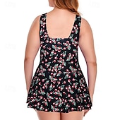 Недорогие Рашгард One Pieces-Жен. Купальник с цветочным принтом Платья-купальник Один Пис С принтом Ультралегкий (UL) Утягивание живота Эластичный Без рукавов Купальники Серфинг Для погружения с трубкой Лето