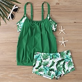 levne Surfovací tankiny a bikiny-Dámské Plavky Tankini 2 ks S potiskem Ultra lehký (UL) Ochrana proti UV záření Elastický Bez rukávů Plavky Surfování Šnorchlování Léto