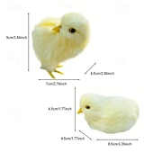 Недорогие Пасха-6 декоративных коллекционных фигурок пасхальных цыплят, незаменимые элементы весеннего пасхального декора для дома и сада, идеально подходят для пасхальных подарочных корзин, весеннего декора,