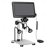 abordables Microscopes et endoscopes-Microscope numérique professionnel USB HD à grossissement 1200x, avec éclairage LED 8 LED, idéal pour la réparation.