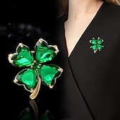  Szent Patrik-napi lóhere bross, zöld műkristályos lóhere kitűző, ruházati kiegészítő, ír ünnepi ékszer