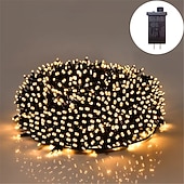 cheap Plug String Lights-50M 100M Outdoor Waterproof Light String Festival Party Decorative Light 8-mode Iron Shell Waterproof Power Supply Garden Garden Garden Lighting Lamp 24V Low Voltage   1 set