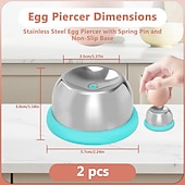 olcso Eszközök tojáshoz-2 db tartós tojáslyukasztó tojáslyukasztó lyukasztó különálló lyuk rozsdamentes acél tű tojás tojáslyukasztó konyhai eszközök