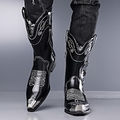 economico Stivali da cowboy e occidentali-stivali da cowboy da uomo in pelle marrone chiaro – stile western con dettagli eleganti, perfetti per matrimoni in campagna ed eventi informali