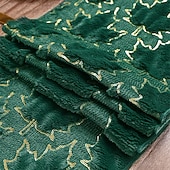 Χαμηλού Κόστους Τραβέρσες (Ράνερ)-Τραπεζομάντιλο ζακάρ για την ημέρα του Αγίου Πατρικίου, χρυσό σχέδιο με φθινοπωρινά φύλλα, πράσινο με χρυσό περίγραμμα, ορθογώνιο τραπεζομάντιλο για το σπίτι &amp;διακόσμηση ξενοδοχείου.