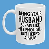 economico Tazze e tazzine-Essere tuo marito tazza divertente da 11oz tazza di caffè festiva da marito regalo di Natale esilarante bicchieri stagionali per compleanno di famiglia
