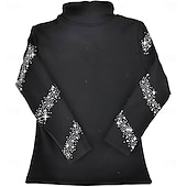 お買い得  フィギュアスケート用ジャケットとベスト-フィギュアスケート フリース ジャケット レディース ガールズ アイススケート ジャケット トップス ブラック ストレッチ トレーニング 競技 スケートウェア 保温 暖かい クリスタル/ラインストーン 長袖 アイススケート フィギュアスケート